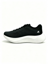 Black and White Adidas Running-Style Sneakers