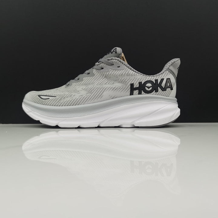 HOKA Clifton 9 Gray Running Shoes