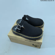 Dr. Martens Buckle Clog with Contrast Stitching