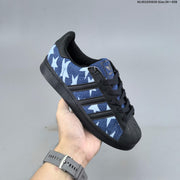 Adidas Originals Superstar Low-Top Sneakers, Black Graphic