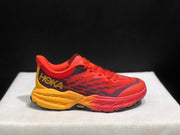 HOKA Speedgoat 5 Trail Running Shoes – Red and Yellow