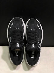 HOKA Clifton 10 Black and White Running Shoes