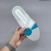 Louis Vuitton White Low-Top Sneakers with Blue Accents