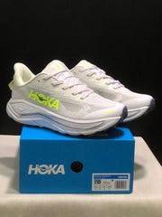 HOKA Challenger 8 Trail Running Shoes, White and Lime