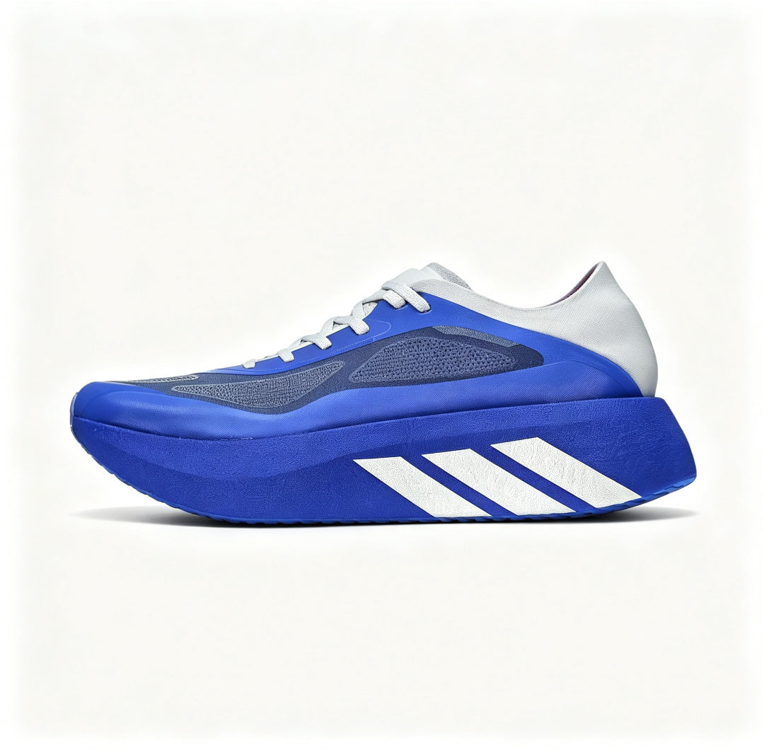 Blue and Gray Three-Stripe Sneakers
