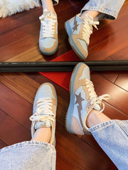 BAPE SK8 STA Sneakers in Light Blue and Beige
