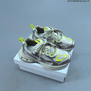 Balenciaga Kids Chunky Lace-Up Sneakers, Silver and Charcoal