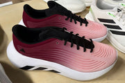 Pink and Burgundy Lace-Up Sneakers with White Sole