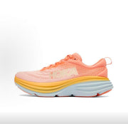 HOKA Bondi 8 Running Sneakers in Pink and Orange