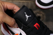 Air Jordan 1 Low Black Toe Red, White and Black Sneakers