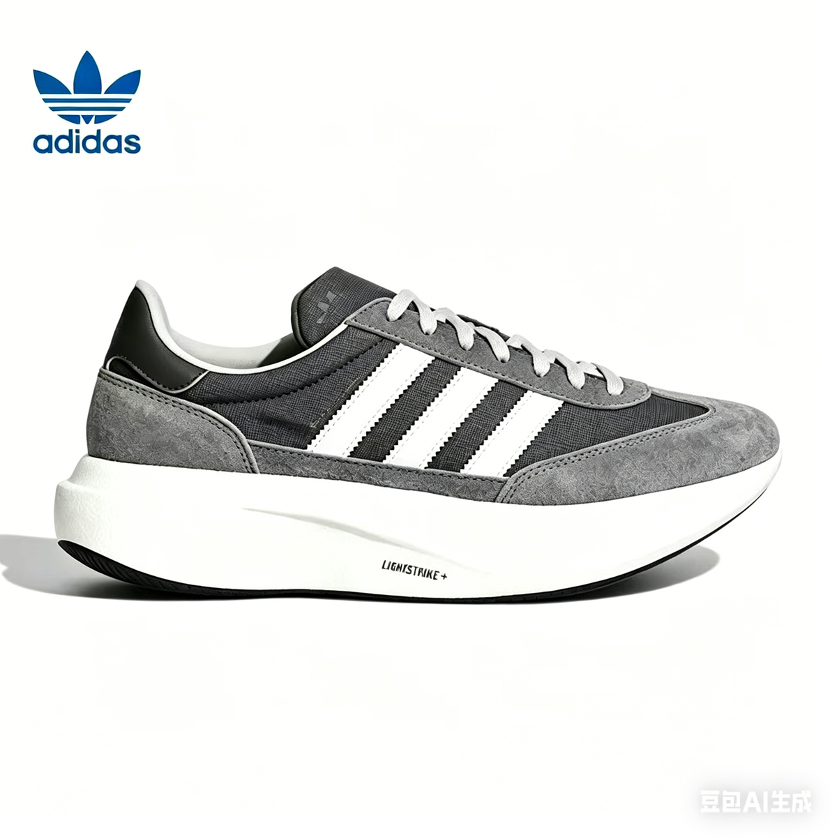 Adidas Gray and White Low-Top Sneakers