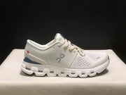 On Cloud X 4 Ivory and Blue Sneakers