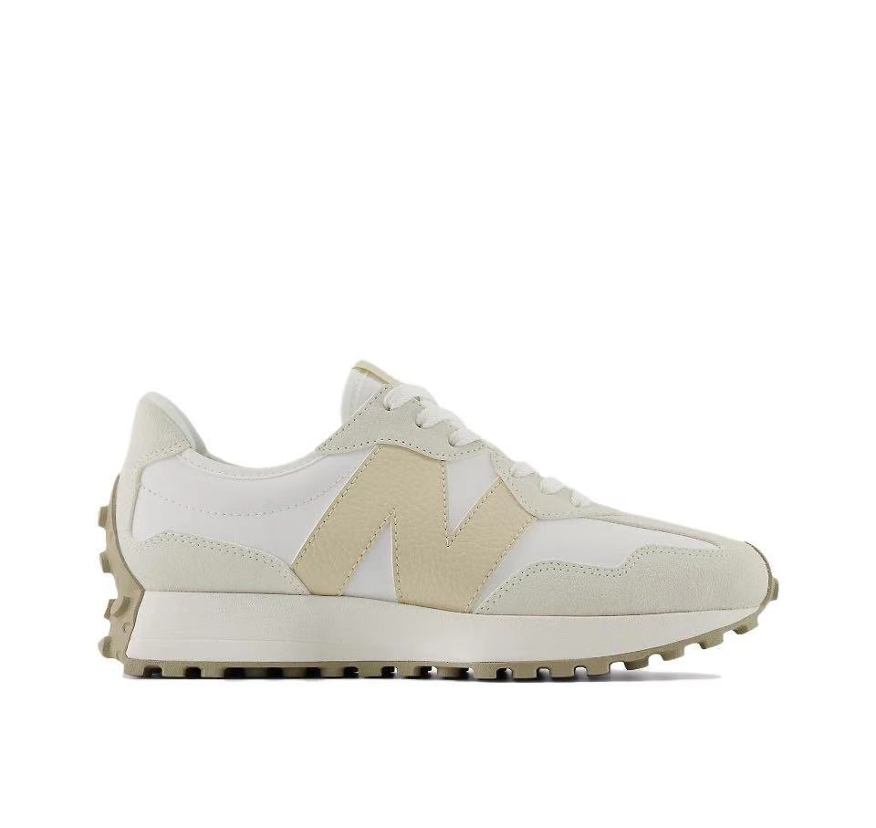 New Balance 327 Low-Top Sneakers in White and Beige