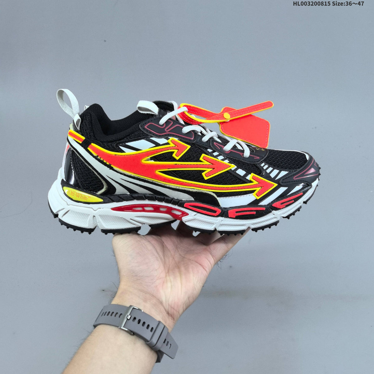 Off-White Be Right Back Low-Top Sneakers in Black and Orange