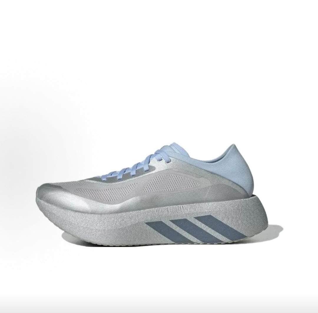 Adidas Gray and Silver Running-Style Sneakers