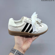 Ribbon and Pearl Bow Low-Top Sneakers