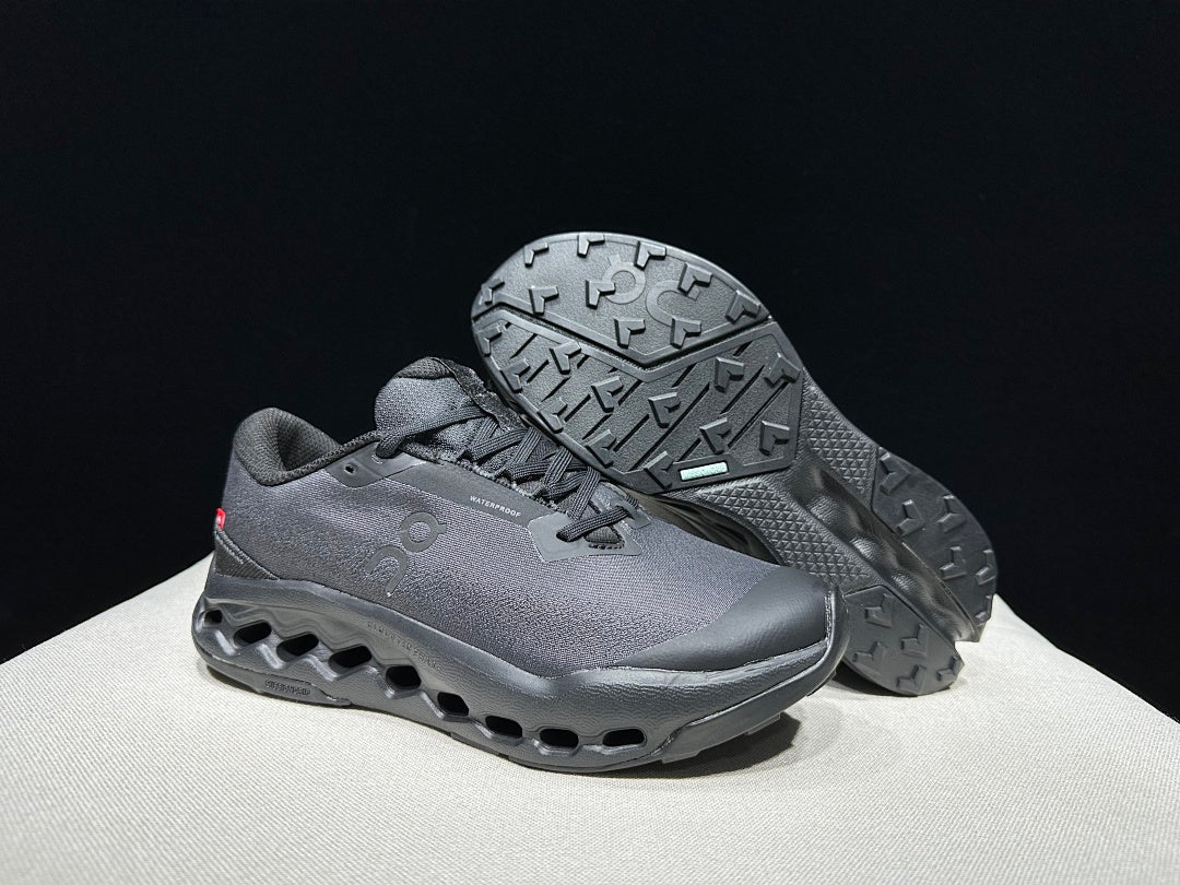 On Cloudsurfer Trail 2 Waterproof Trail Running Shoes, Black