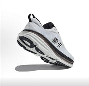 HOKA Bondi 8 White and Black Running Shoes