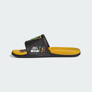 Men's Adidas Adilette Comfort 2.0 Jamaica - Core Black / Pure Ruby / Yellow