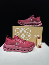 On x Loewe Cloudtilt Sneakers in Cherry Burgundy