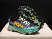 HOKA Speedgoat 6 Trail Running Shoes, Gray and Teal
