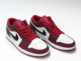 Air Jordan 1 Low Red and White Sneakers 553558-604