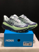 HOKA Stinson 7 Trail Running Shoes, Green and Navy