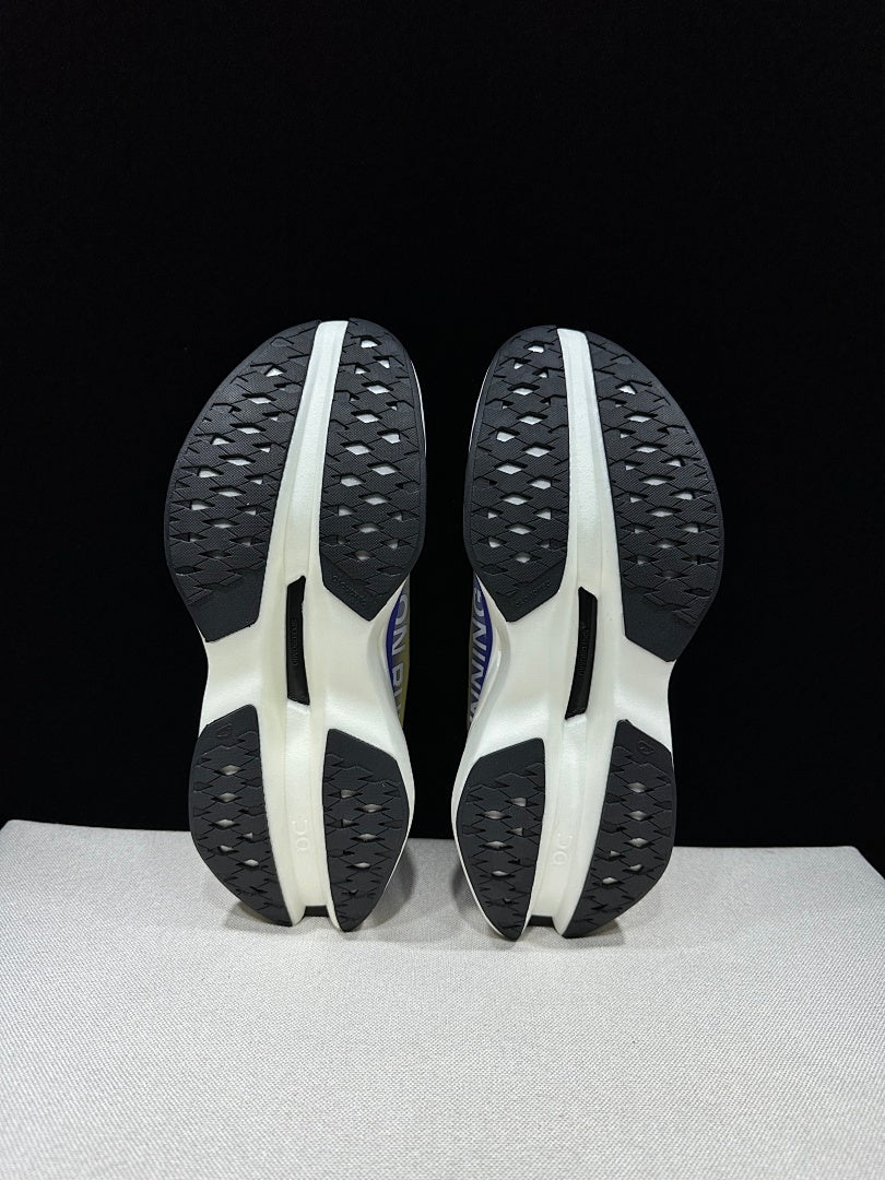 On Cloudboom Max Running Shoes, White Yellow Purple
