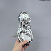 GCDS Silver Lace-Detail Backless Sneakers