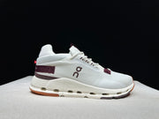 On Cloudnova 2 Sneakers, White and Burgundy
