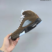 Jordan Air Jordan 5 Retro High-Top Sneakers in Brown and Pink