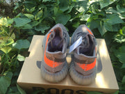 Yeezy 350 V2 Gray and Orange Knit Sneakers