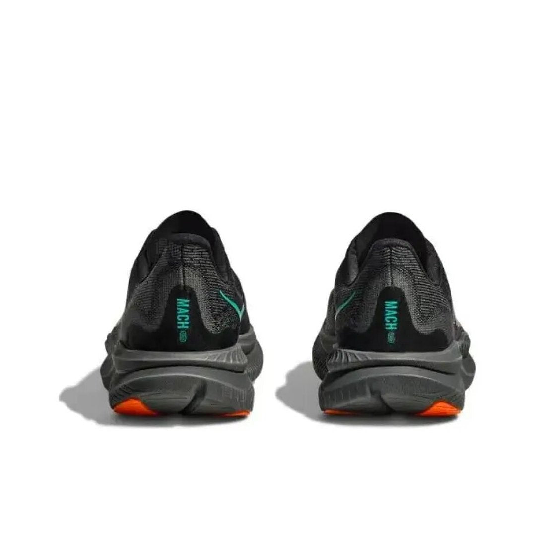 HOKA Mach 6 Running Shoes, Black with Teal and Orange