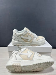 Off-White Off Court Leather Low-Top Sneakers Cream White