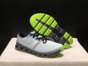 On Cloud X 4 Sneakers in Gray and Lime