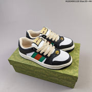 Gucci Screener Low-Top Sneakers in Black and White
