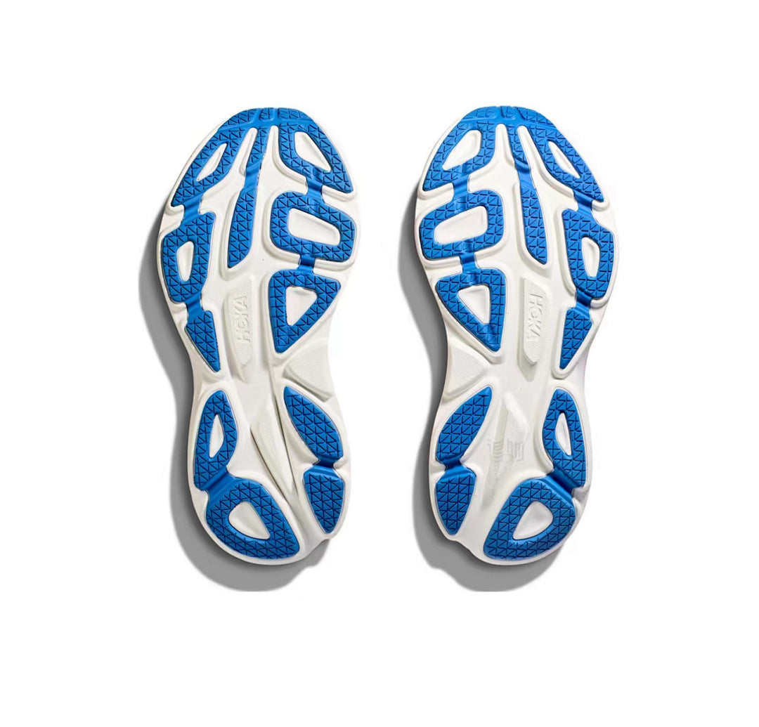 HOKA Bondi 8 Running Sneakers in Orange, Blue and Purple