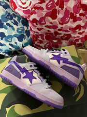 BAPE SK8 Sta Sneakers in White and Purple