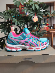 ASICS GEL-Nimbus 16 Sneakers in Pink, Green and Blue
