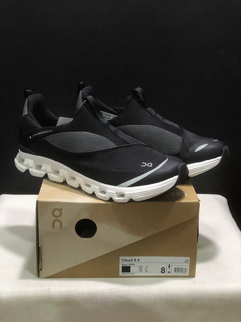On Cloud X 4 Coast Black and White Sneakers