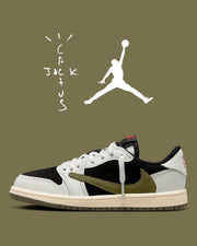 Nike Air Jordan 1 Low Travis Scott Olive Sneakers DZ4137-106