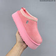 UGG Tazz Platform Slip-On Slippers in Beige and Pink