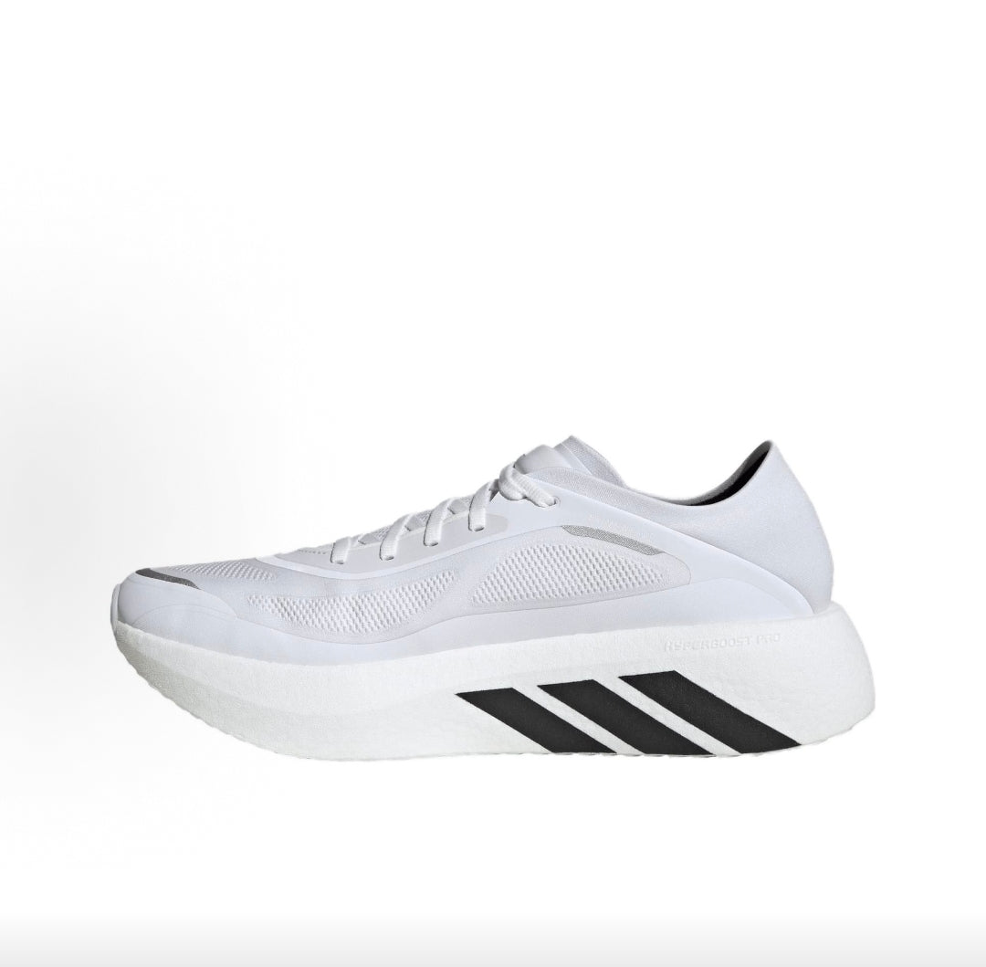 White and Black Three-Stripe Low-Top Sneakers