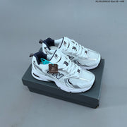 New Balance 530-Style Mesh Sneakers in White and Silver