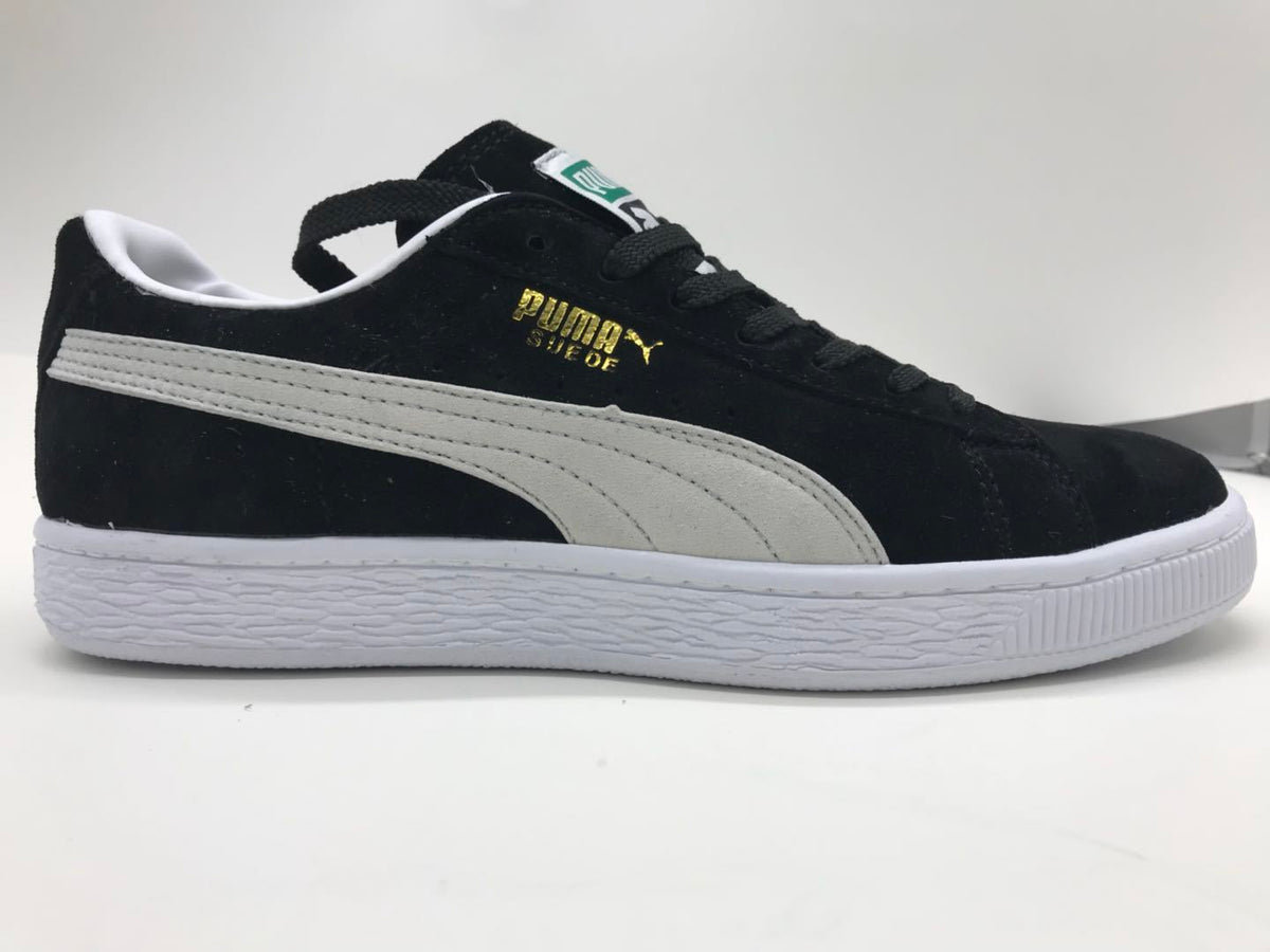 Puma Suede Black and White Low-Top Sneakers