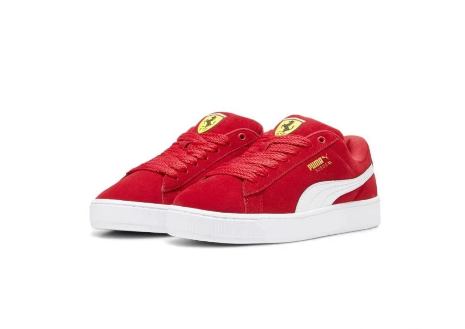 PUMA Suede XL Sneakers, Red and White
