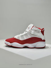 Jordan 6-3 White and Red Basketball Sneakers