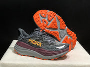 HOKA Stinson 7 Trail Running Shoes Gray Orange
