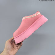 UGG Tazz Platform Slip-On Slippers in Beige and Pink