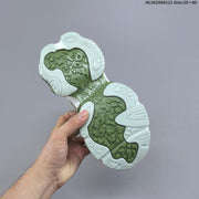 GGCC Low-Top Chunky Sneakers in Green and White